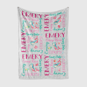 Personalized Mermaid Baby Name Blanket