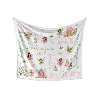 Personalized Fairy Garden Baby Blanket 