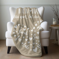 Personalized Family Names Heart Blanket