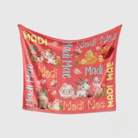 Personalized Farm Animals Blanket