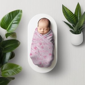 Pink Floral Baby Name Blanket