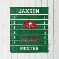 Personalized Football Team Monthly Milestone Blanket