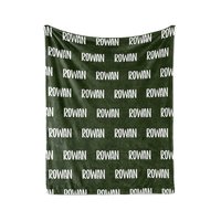 Shades of Green Personalized Name Blanket