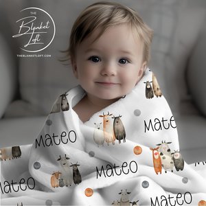 Personalized Boho Cow Blanket