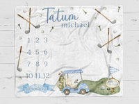 Personalized Golf Baby Milestone Blanket