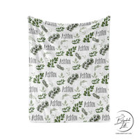 Name Blanket with Greenery