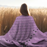 Custom Song Lyric Heart Blanket