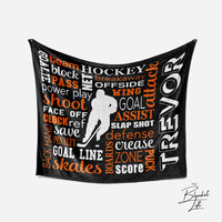 Personalized Boys Hockey Blanket