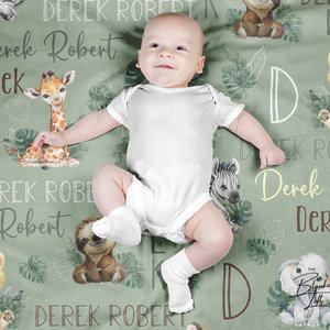 Jungle Safari Animals Personalized Baby Blanket