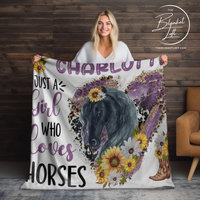 Just a Girl Who Loves Horses Personalized Blanket