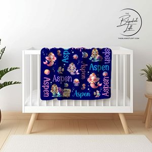 Personalized Mermaid Blanket Throw