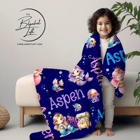 Personalized Mermaid Blanket Throw