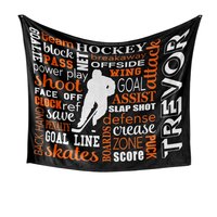 Personalized Boys Hockey Blanket