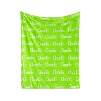 Lime Collection Personalized Name Blanket