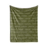 Shades of Green Personalized Name Blanket