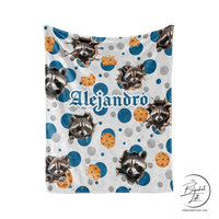 Personalized Peekaboo Racoons Blanket