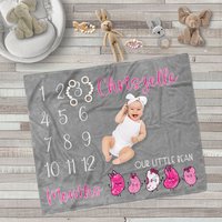 Personalized Baby Milestone Blanket - Our Little Bean 