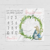 Personalized peter rabbit milestone blanket