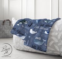 Personalized Sea life Baby Blanket