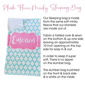 Custom Minky Monogrammed Sleeping Bag