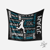 Personalized Boys Soccer Minky Blanket