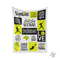 Softball Quotes Personalized Blanket