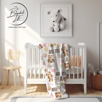 Personalized Teddy Bear Baby Blanket