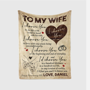 Custom To My Wife Throw Blanket