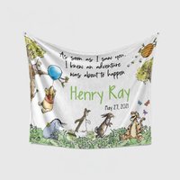 Personalized Vintage Winnie the Pooh Blanket