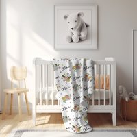 Personalized Wildflower Baby Name Blanket