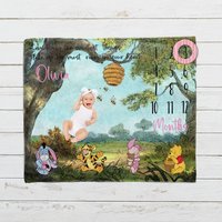 Personalized Hundred Acre Woods Winnie the Pooh Milestone Blanket