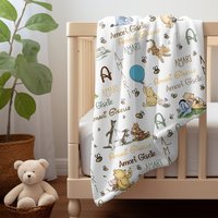 Personalized Classic Winnie the Pooh Baby Blanket