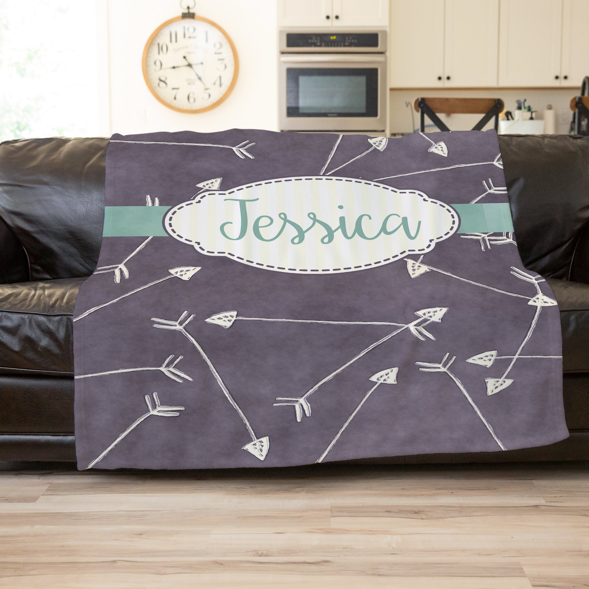 Hand Drawn Arrows Monogrammed Name Blanket