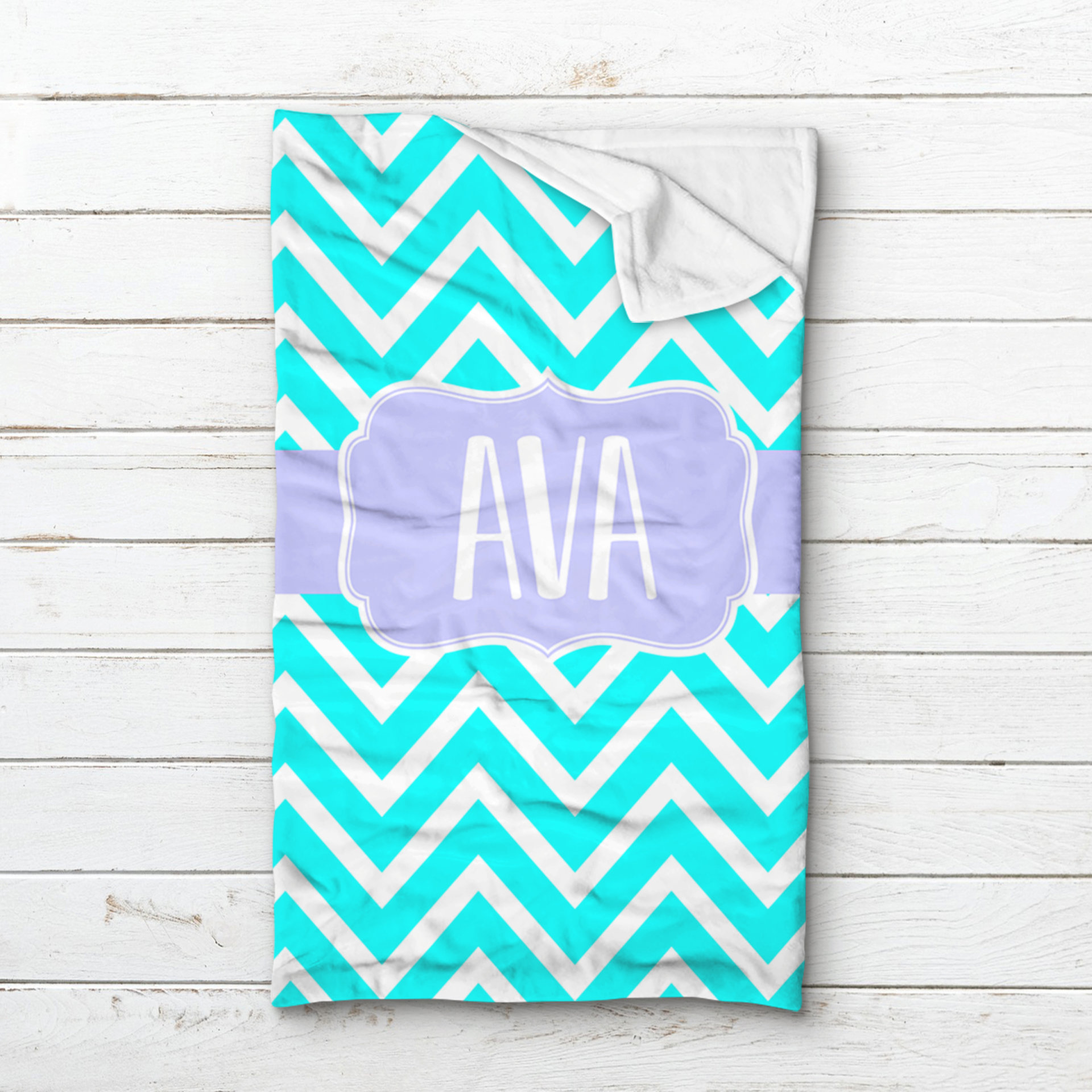 Personalized Chevron Minky Sleeping Bag