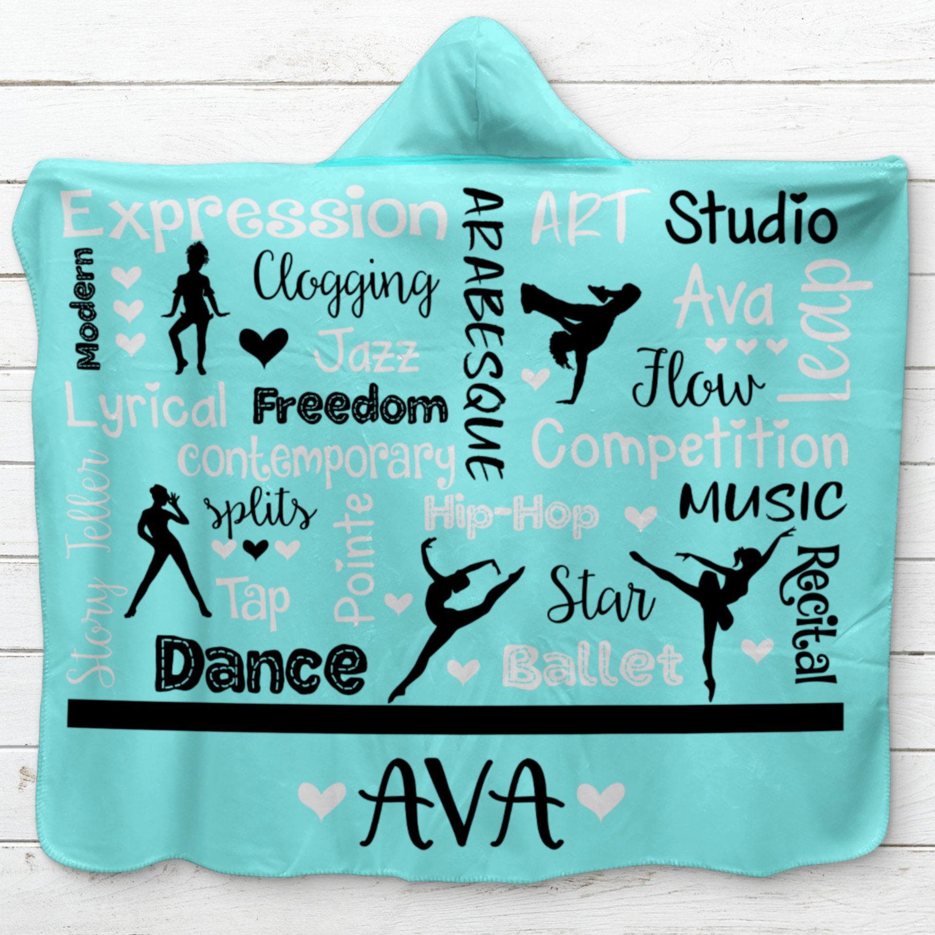 Personalized Dance Hooded Sherpa Blanket