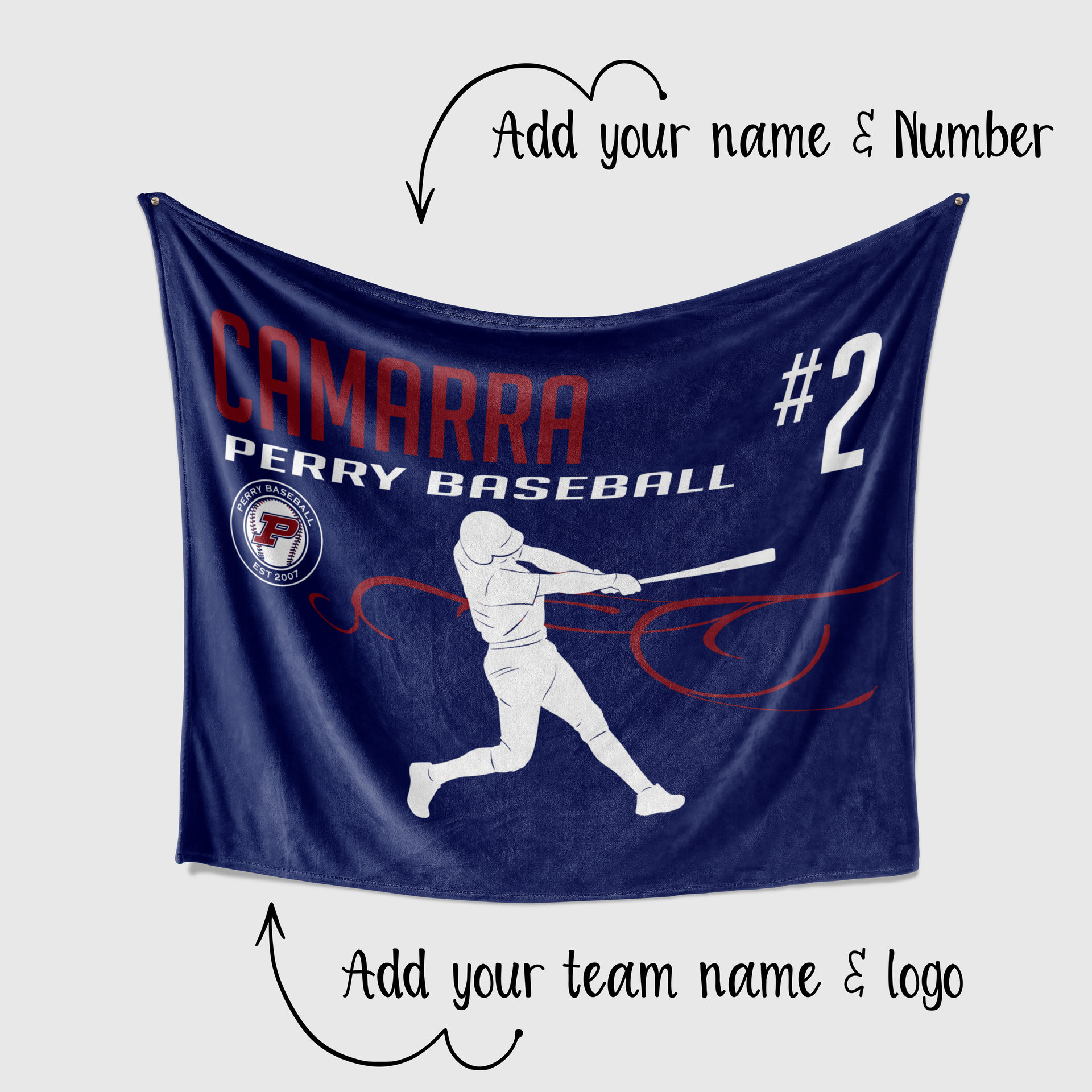 Custom Baseball Team Blanket