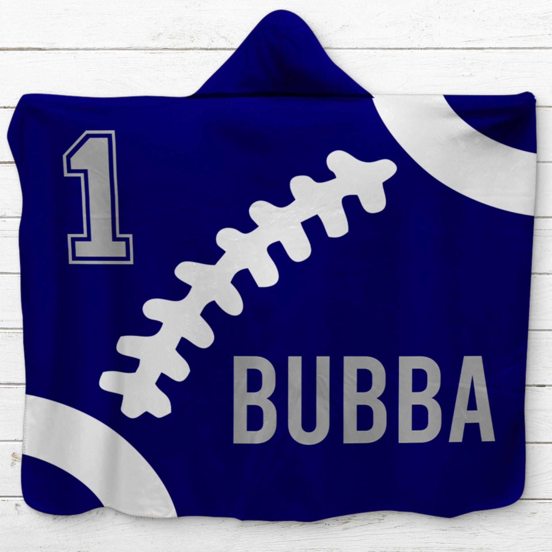 Personalized Hooded Football Sherpa Blanket