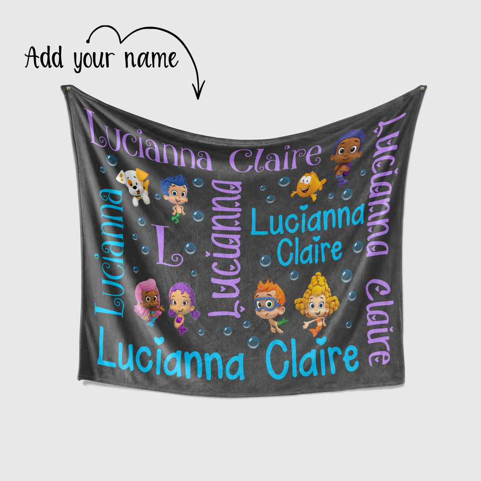 Personalized Bubble Guppies Blanket