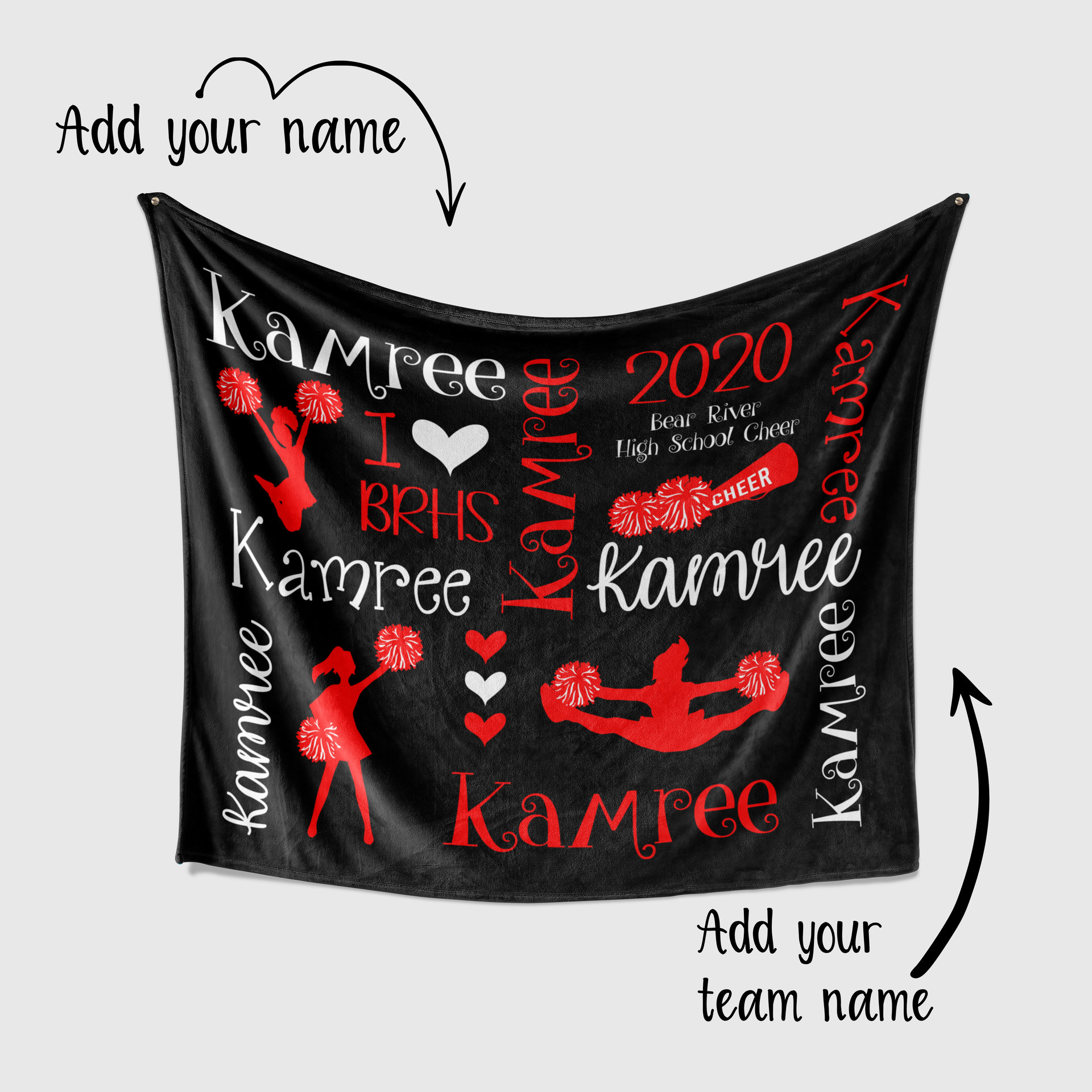 Personalized Cheer Squad Plush Fleece Blanket