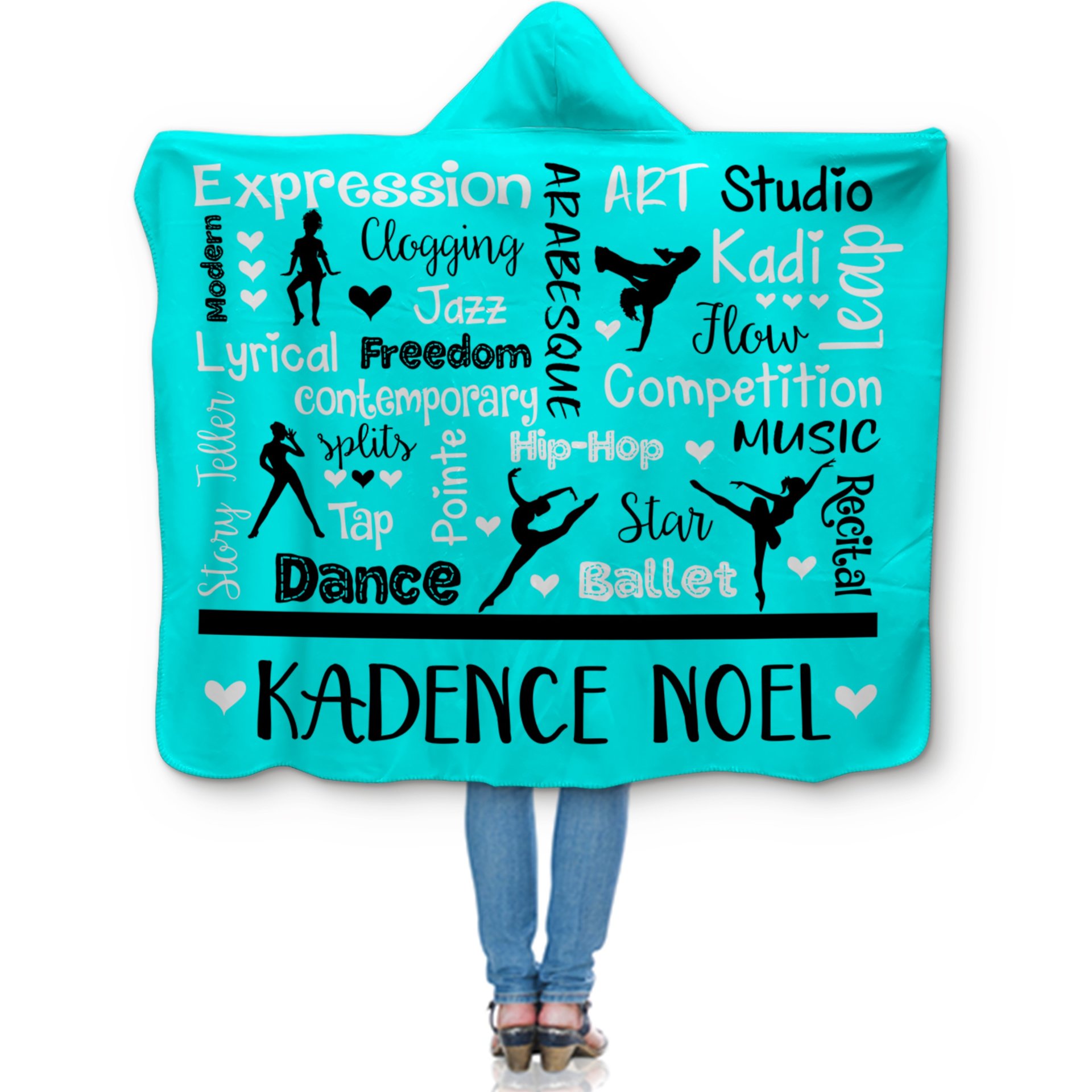 Personalized Dance Hooded Sherpa Blanket