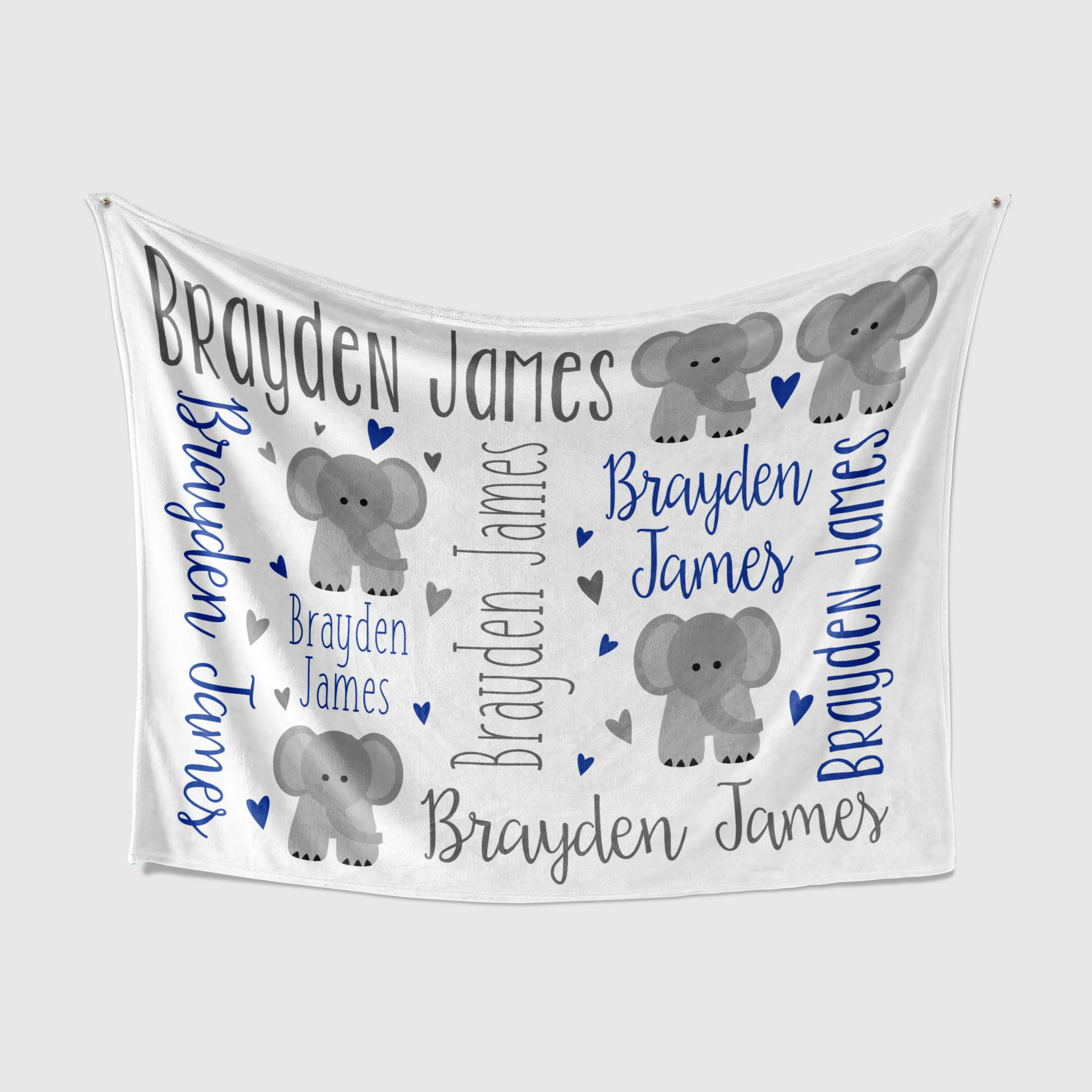 Personalized Elephant Baby Blanket