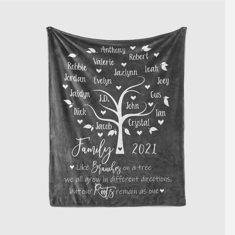 Personalized Family Tree Blanket Throw