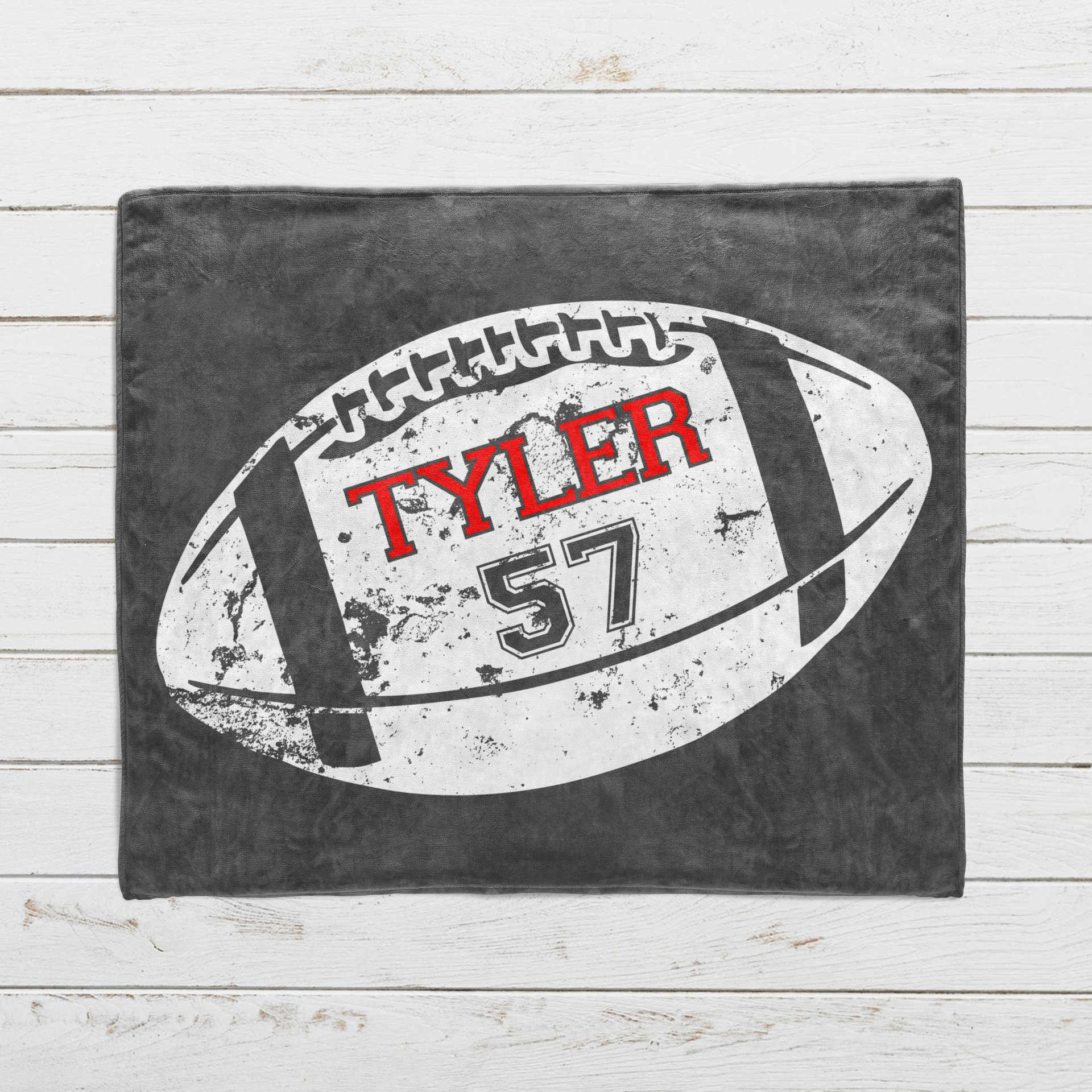 Personalized Distressed Football Blanket