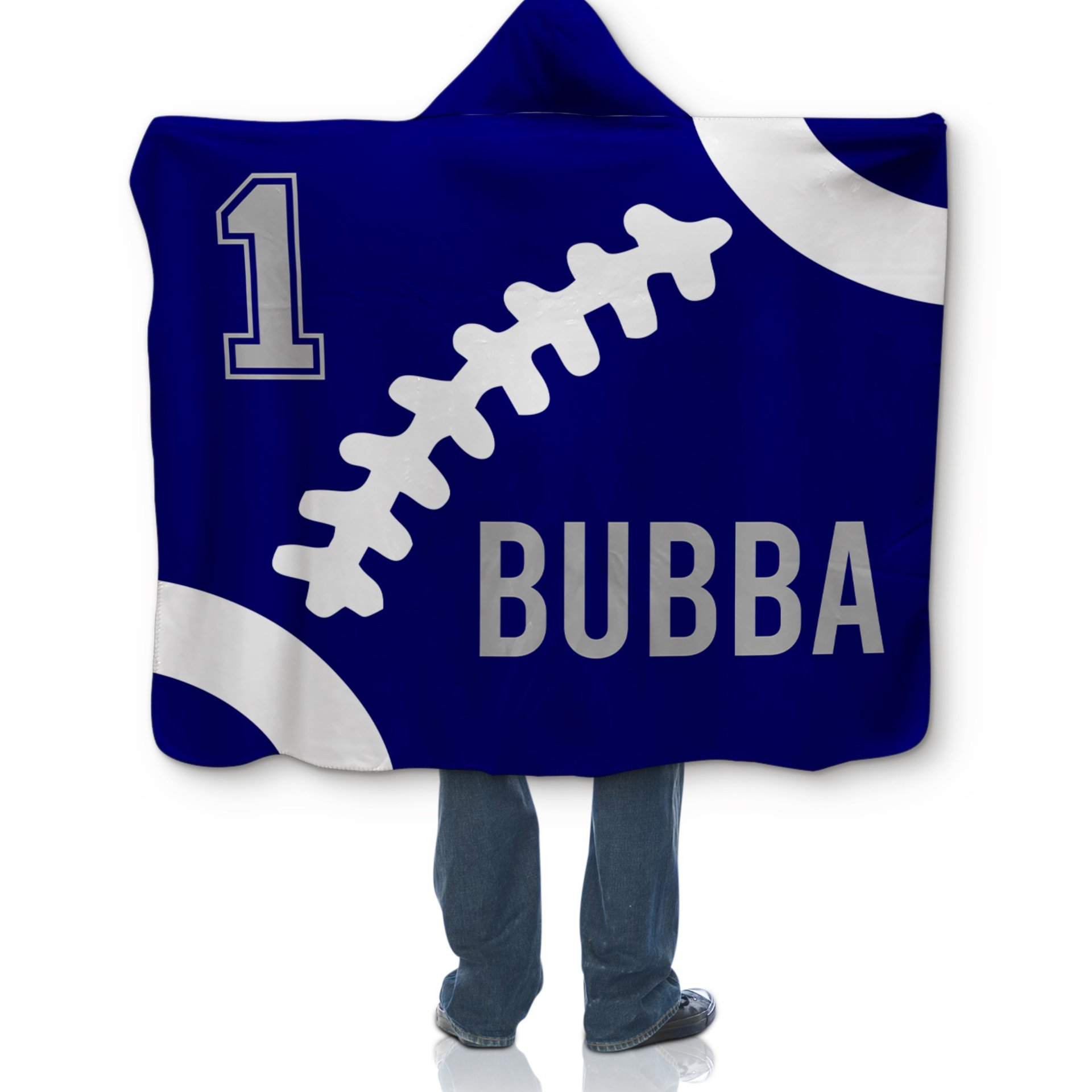 Personalized Hooded Football Sherpa Blanket