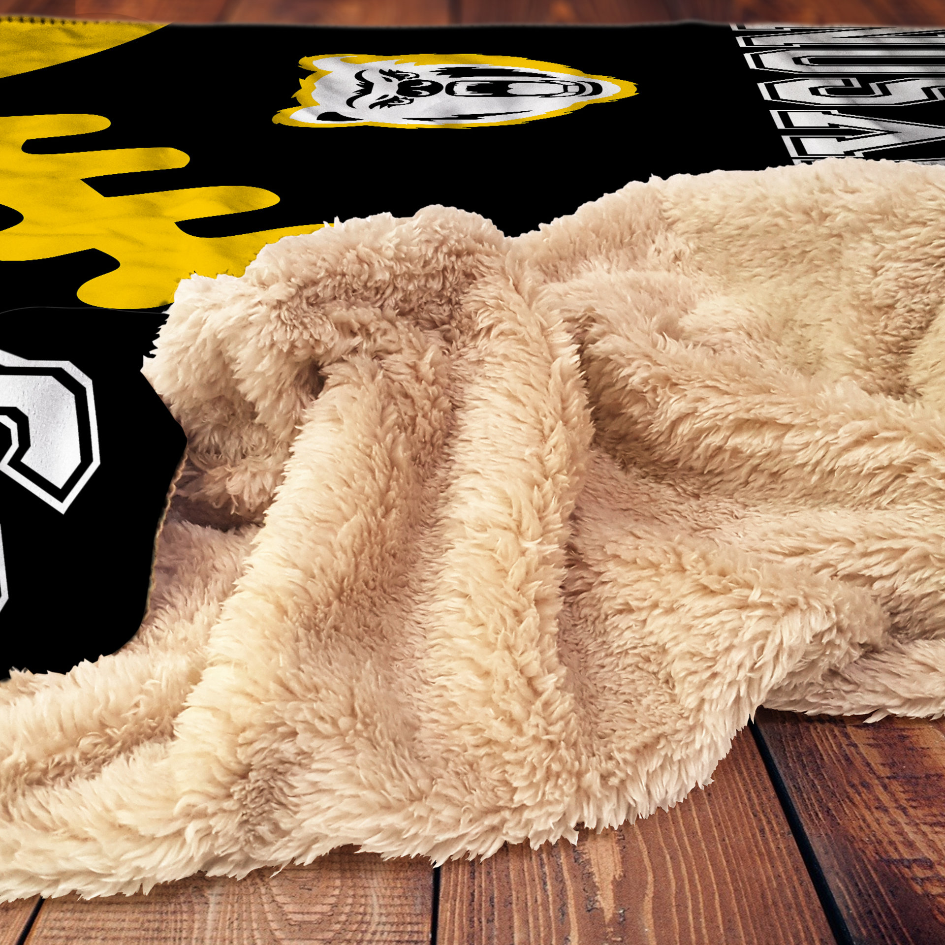 Personalized Hooded Football Sherpa Blanket