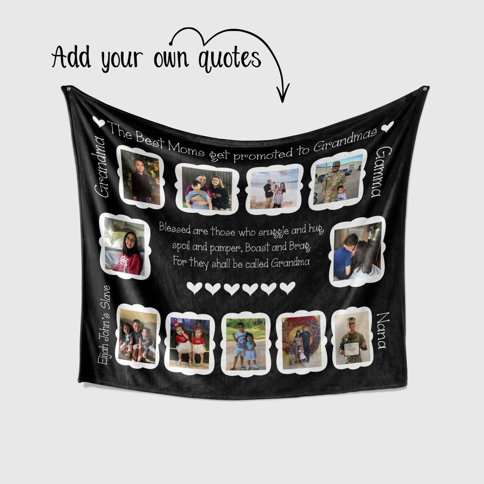 Custom Photo Blanket for Grandparents