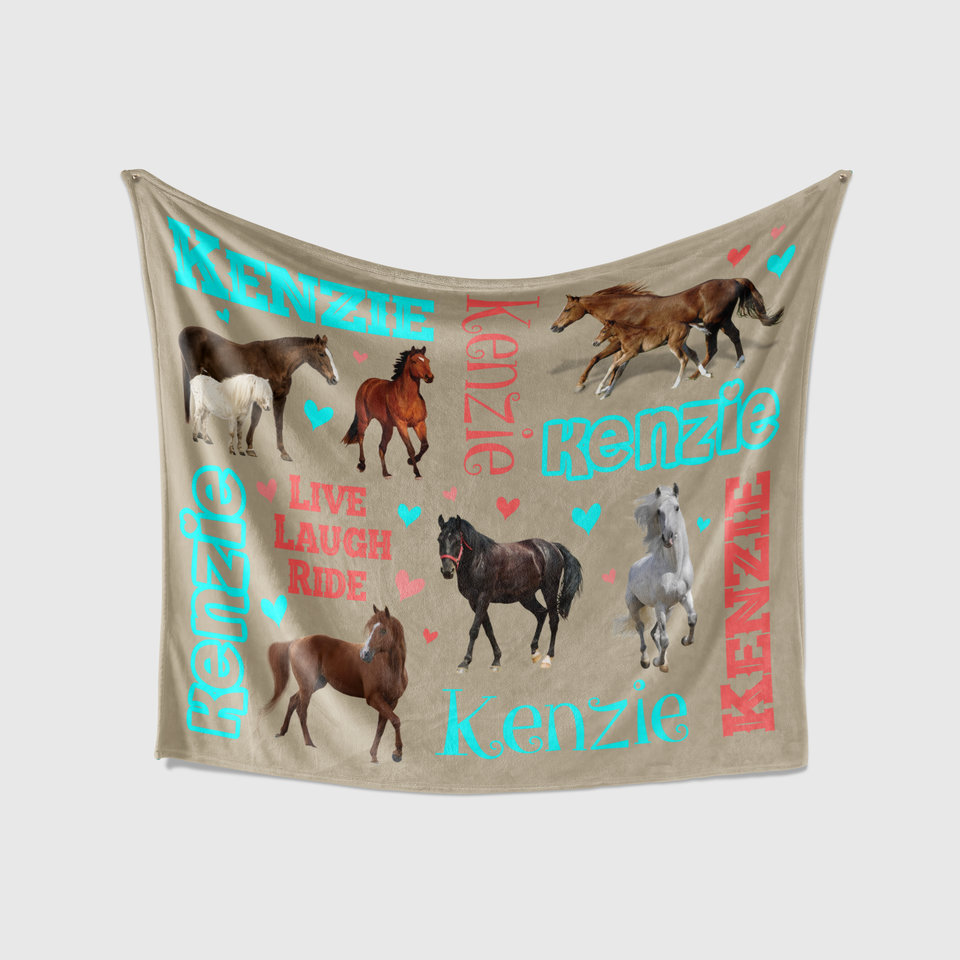 Personalized Blanket with Horses
