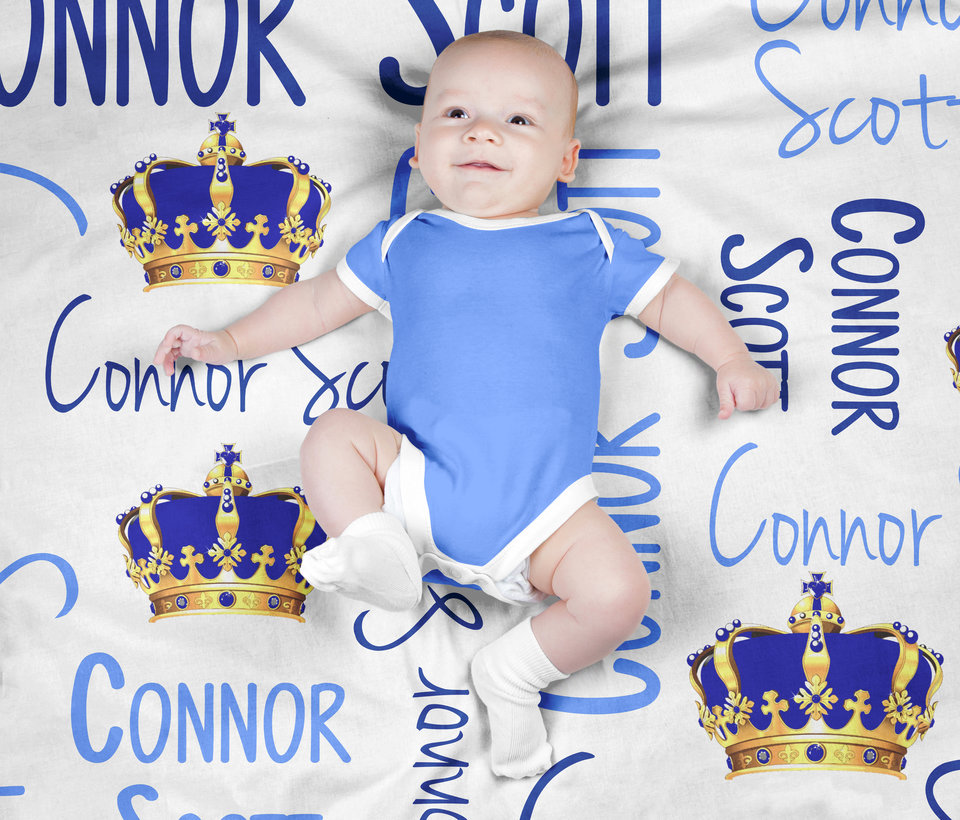 Personalized Our Little Prince Baby Blanket