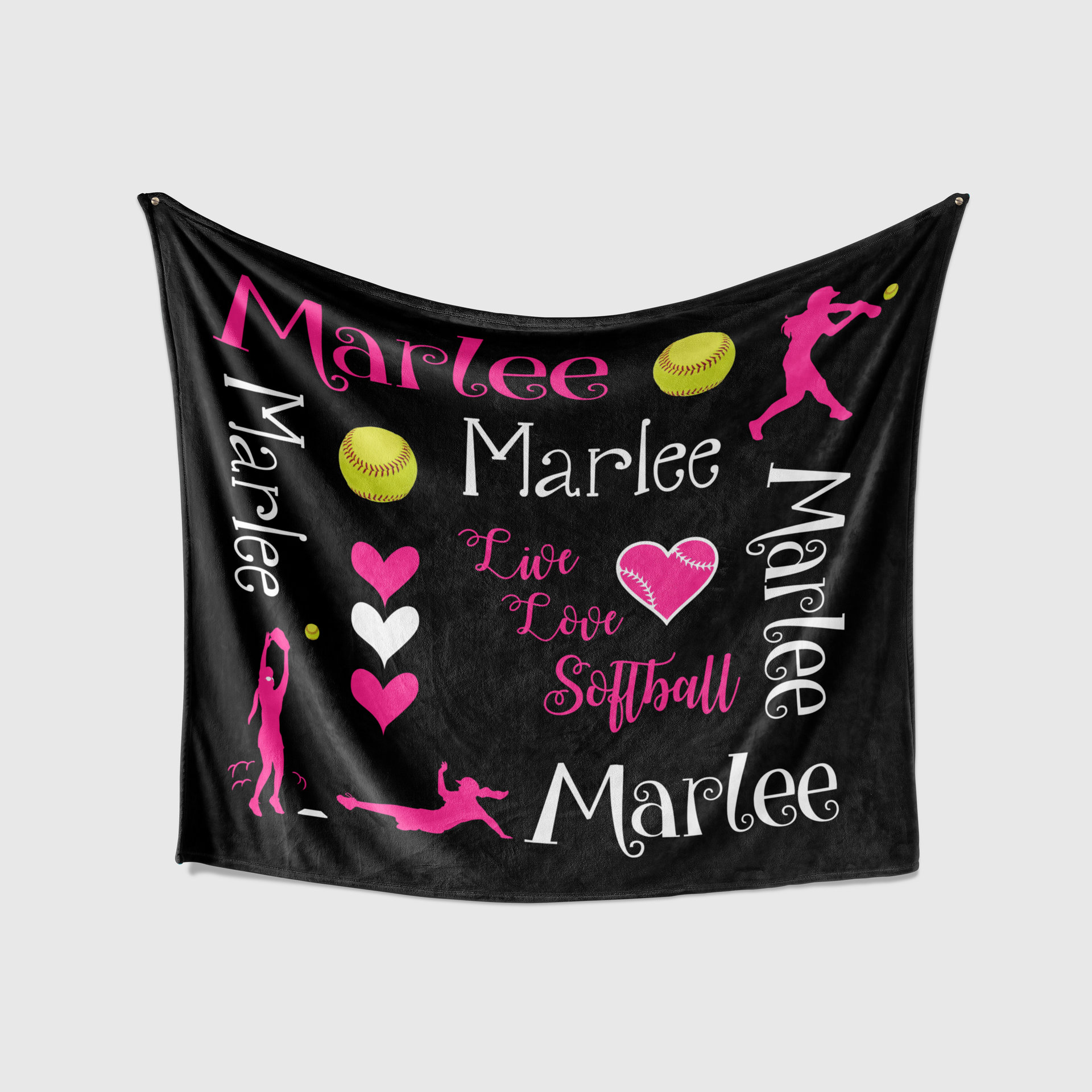 Personalized Softball Blanket