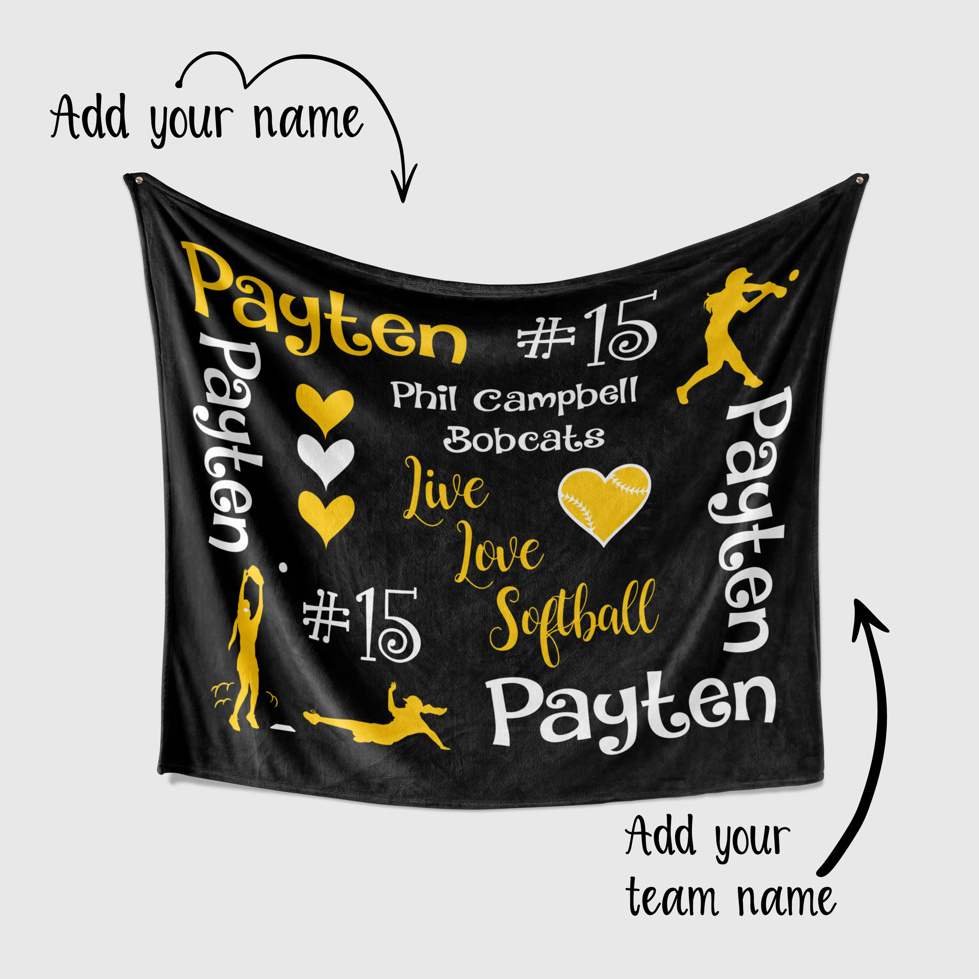 Personalized Softball Blanket